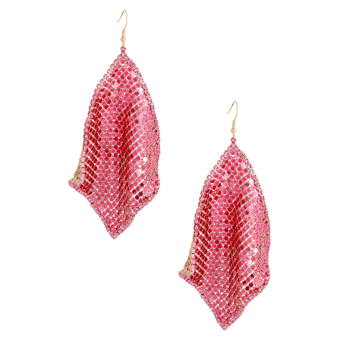 Pink Mesh Chainmail Earrings