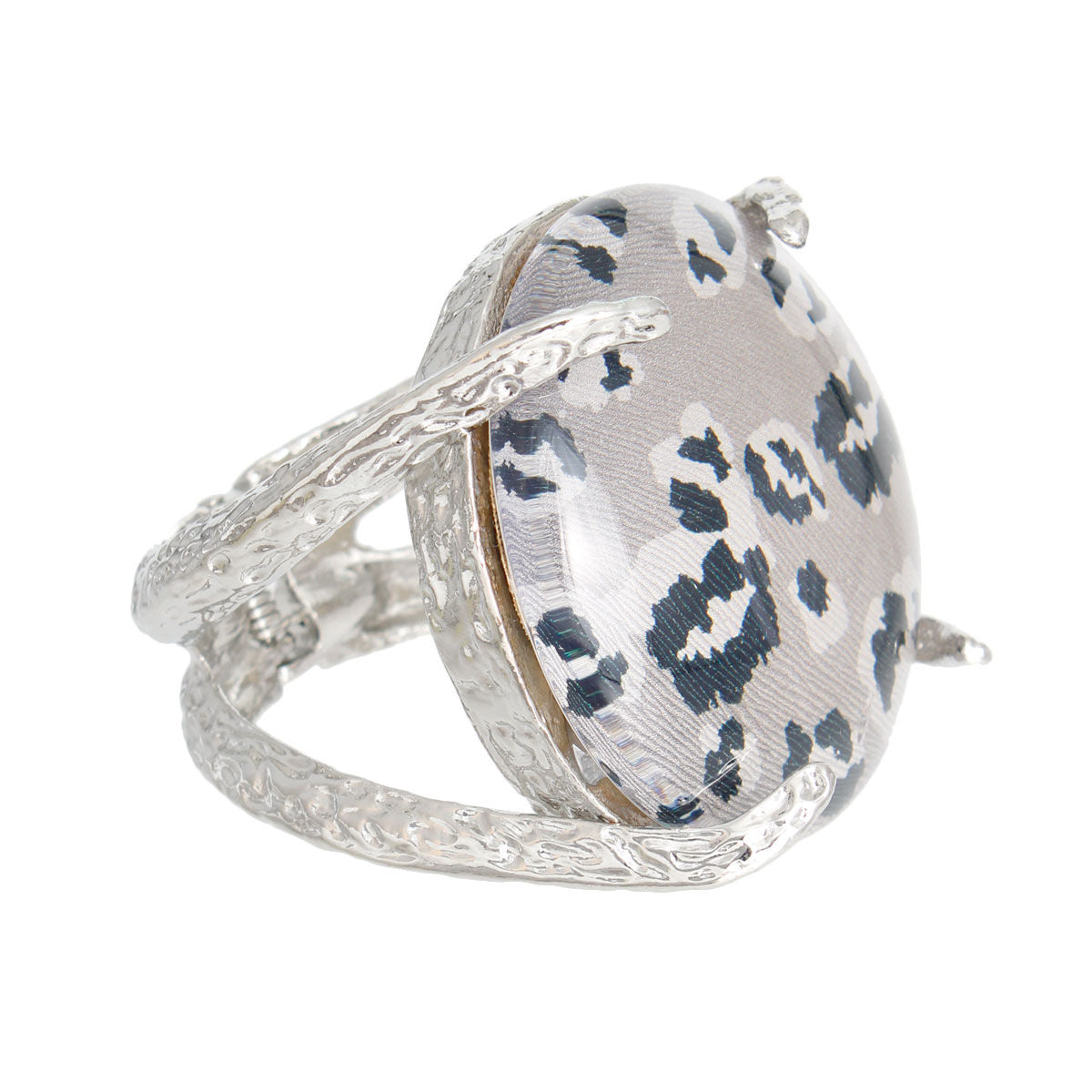 Gray Round Leopard Cuff