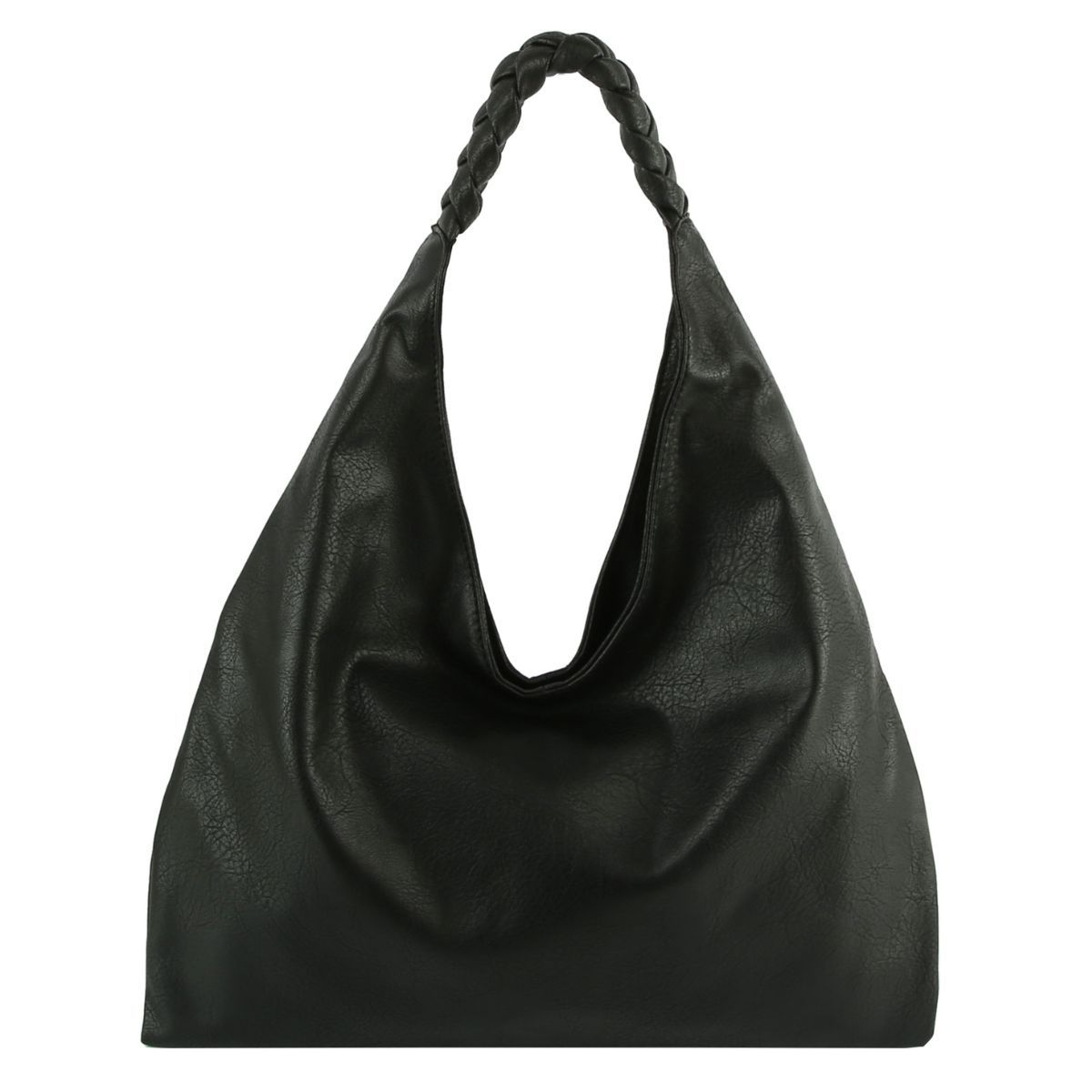 Black Braided Hobo Bag