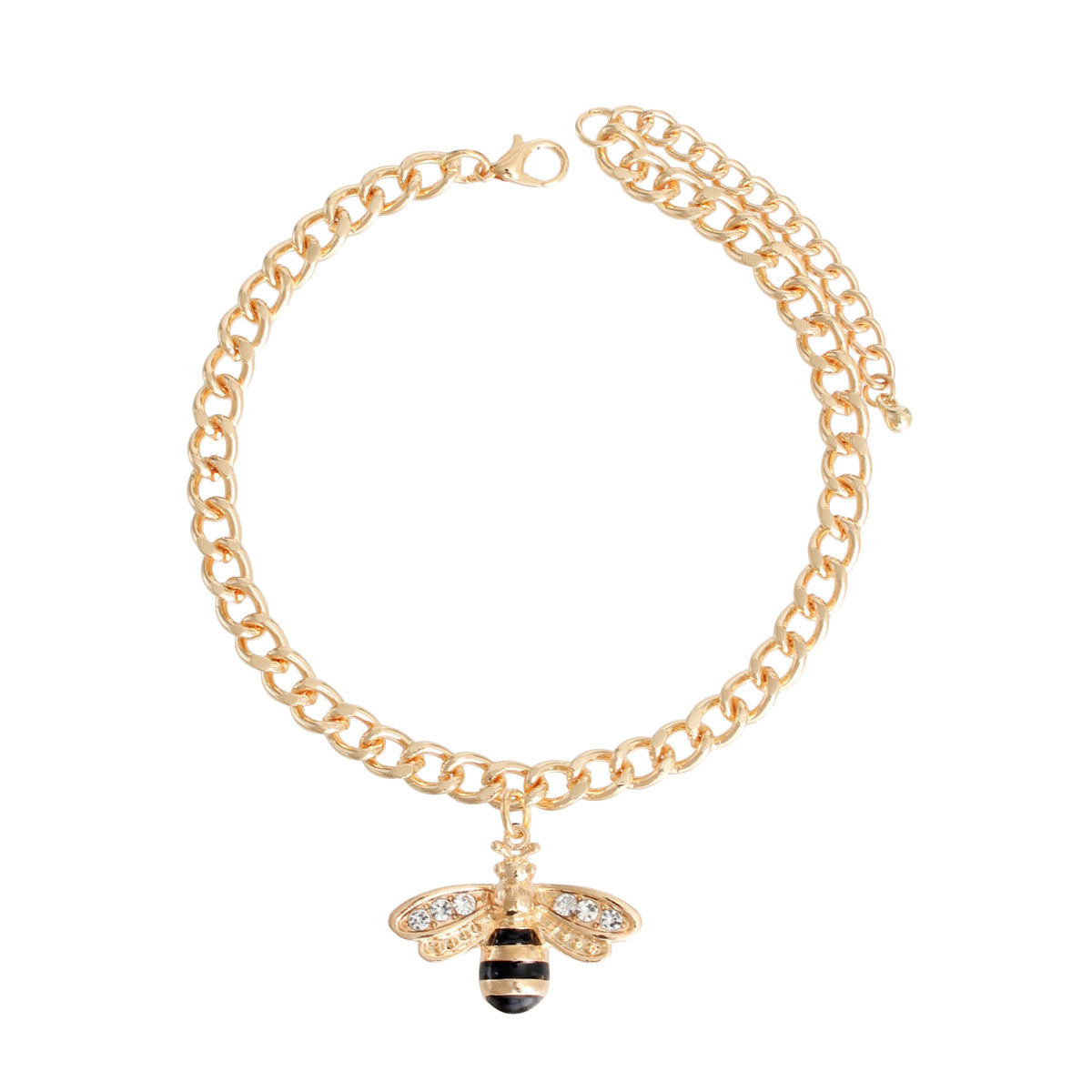 Gold Bee Charm Anklet