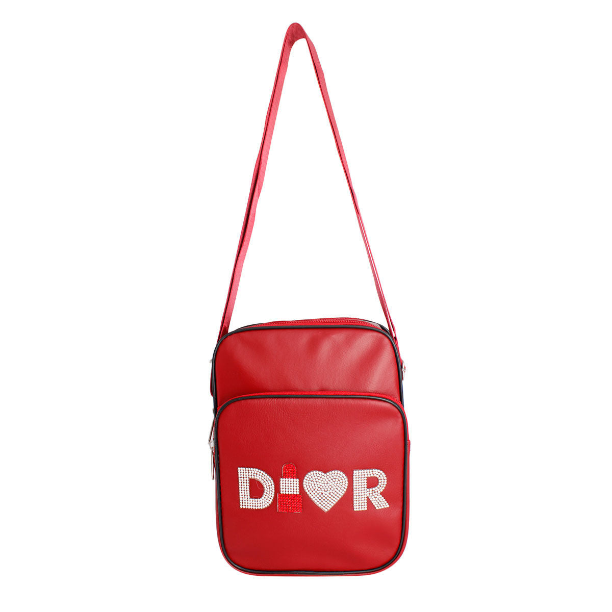 Red Designer D Crossbody