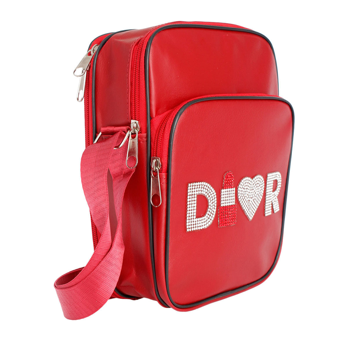 Red Designer D Crossbody