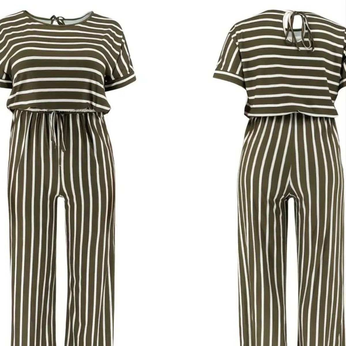 Olive Stripe 2XL Jumpsuit